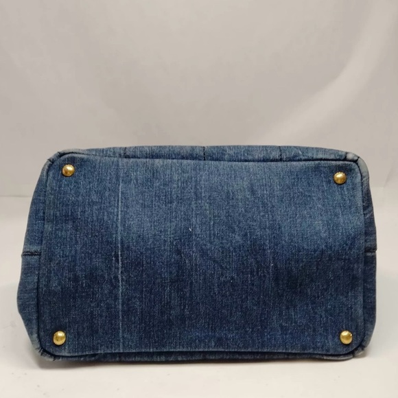 Prada Canapa denim canvas tote. With detachable strap. Authenticity card. - Picture 3 of 16